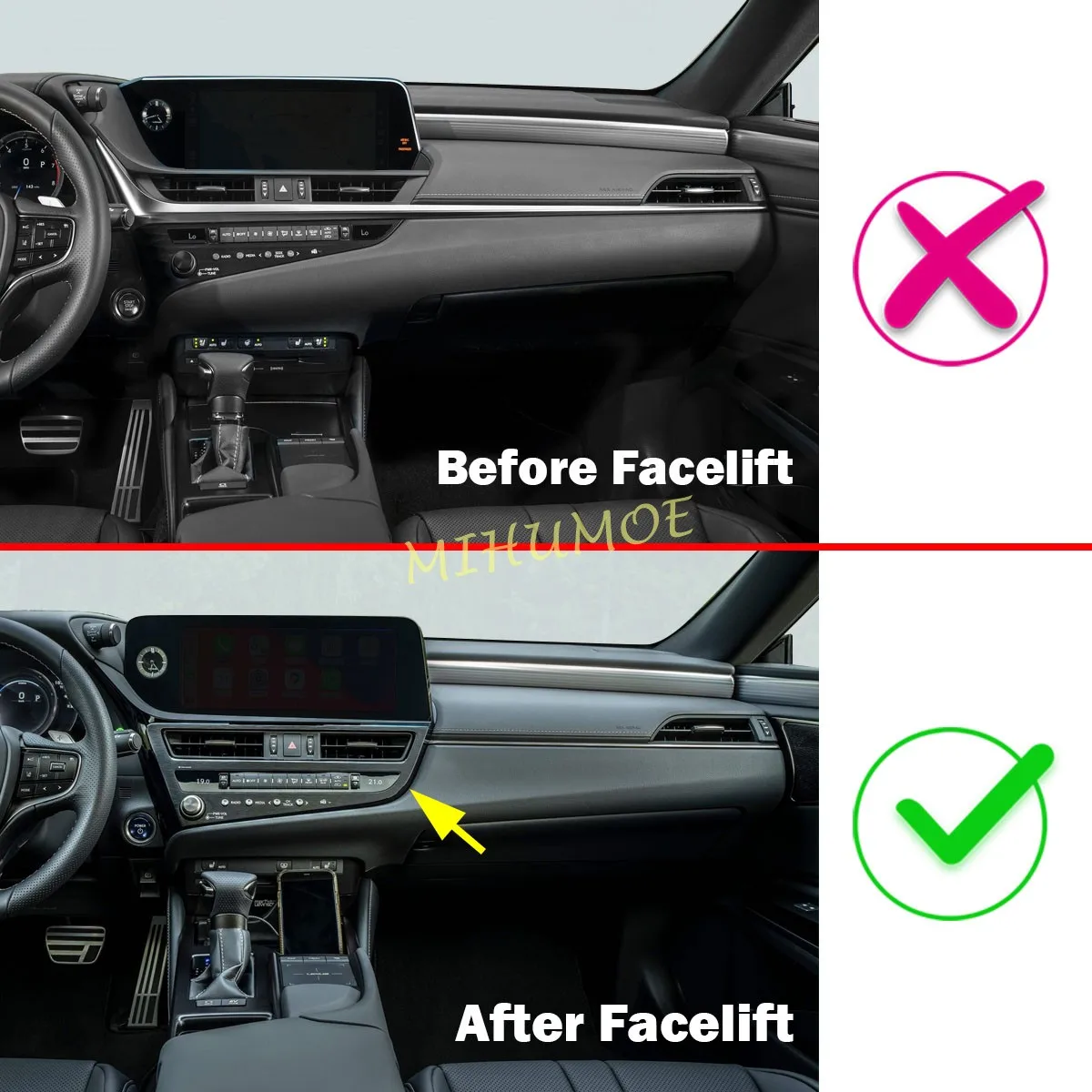 For 2022-2025 Lexus ES250 ES300h ES350 Carbon Fiber Car Interior Center Console Side Air Vent Outlet Cover Trim 2024 2023 LHD