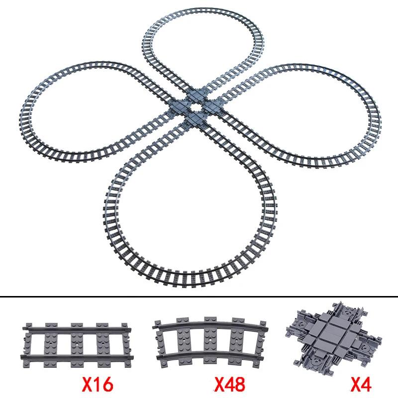 Décennie s de construction de voie ferrée MOC, scène BLOLarge, bricolage, croix, briques d'intersection, jouets, rail, voiture, compatible avec LEGO