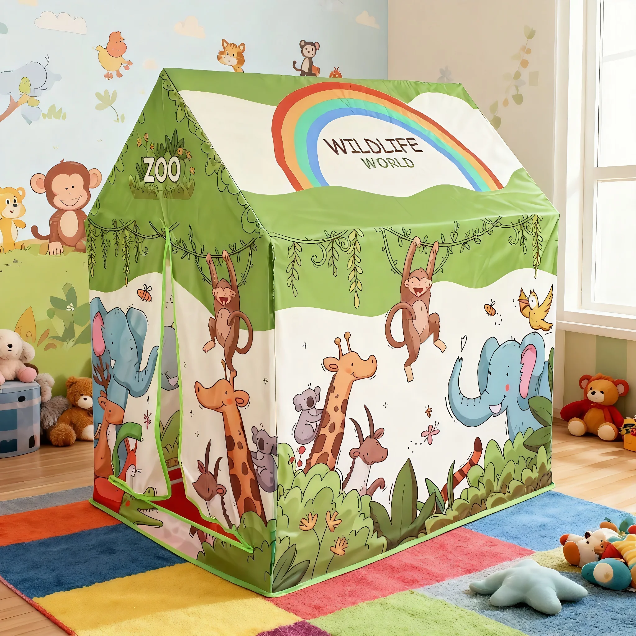 Zabawny namiot-królik dla dzieci, przenośny namiot do zabawy na zewnątrz, składany domek-zabawka, idealny prezent urodzinowy i świąteczny dla chłopców i dziewczynek, prezent na Boże Narodzenie, akcesoria nie są dołączone.