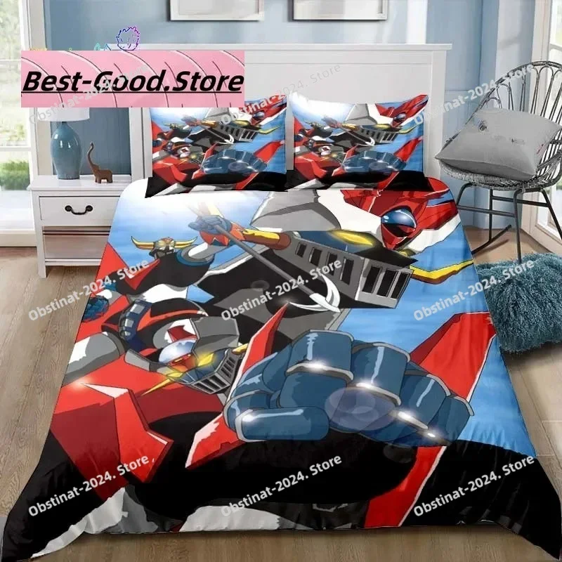 

Mazinger z UFO Robot Grendizer Bedding Set Printed single Comforter Quilt Duvet Cover Pillow Case 3 Pieces Sets Kids Adult Size