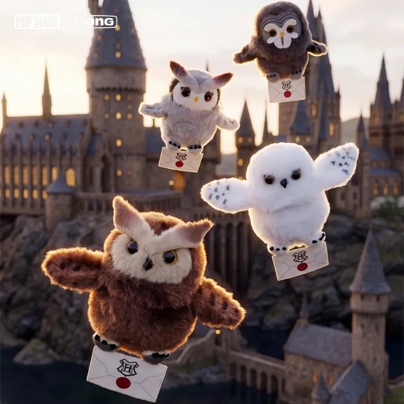 POP MART GONG Harry Potter Hedwig Caja Sorpresa, Peluche de Búho Adorable, Colgante para Mochila, Accesorios de Película de Anime, Regalo