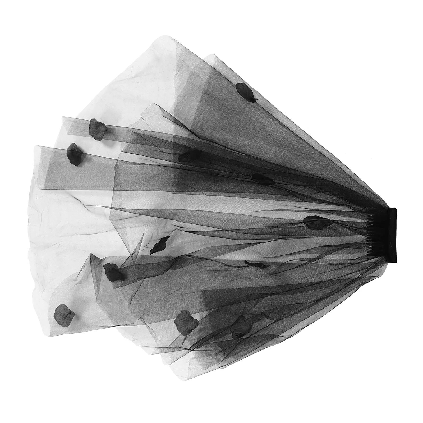 

Halloween Black Veil Double Layer Gauze Wedding Mesh Romantic Bridal Veil Party Costume Cosplay Accessory Veils for Brides