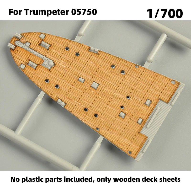 Modell-Upgrade-Teile: Lasergeschnittene Holzdeckplatte mit selbstklebender Ankerkette für TRUMPETER 05311 05750 05751 1/700 1/350 – Detail 2