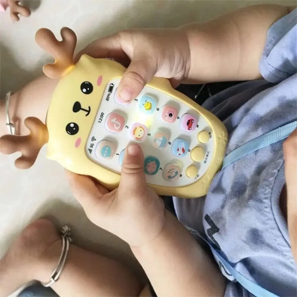 Musik Sound Baby Telefon Spielzeug Cartoon mit Beißring Hirsch/Giraffe Stil Musik Stimme Spielzeug Telefon Schlafs pielzeug Geschenke