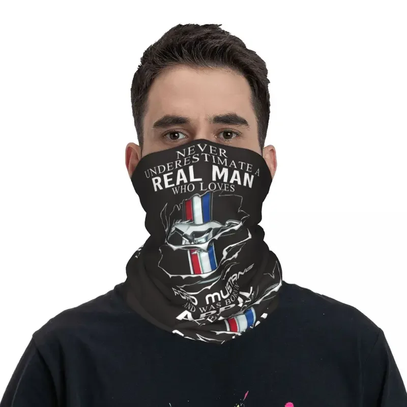 Ford Mustang Man April Bandana de Motocross, polaina de cuello estampada, bufanda envolvente de Ford Mustang, senderismo, Unisex, adultos, todas las estaciones