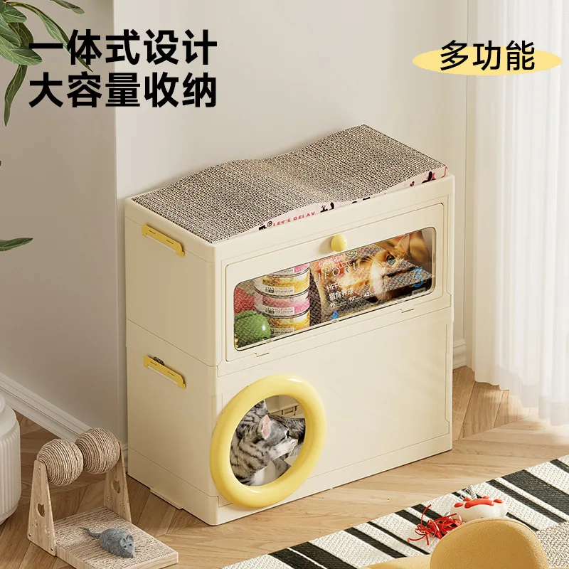 HYS villa multi-functional dog kennel cat kennel small apartment pet supplies double-layer integrated storage box with cat