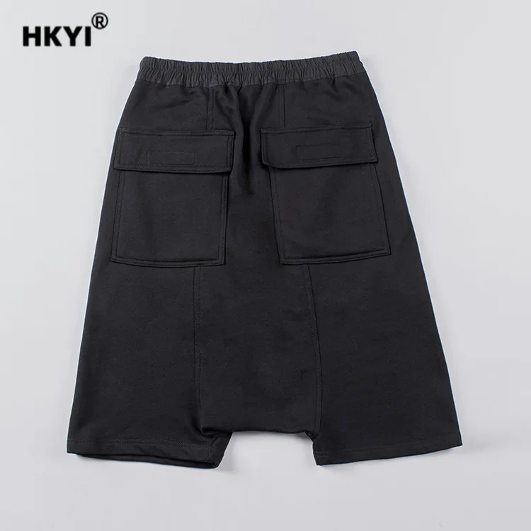 HKYI short pants men five quarter shorts Harlan shorts men's loose mid pants men's comfortable hanging crotch pants unisex