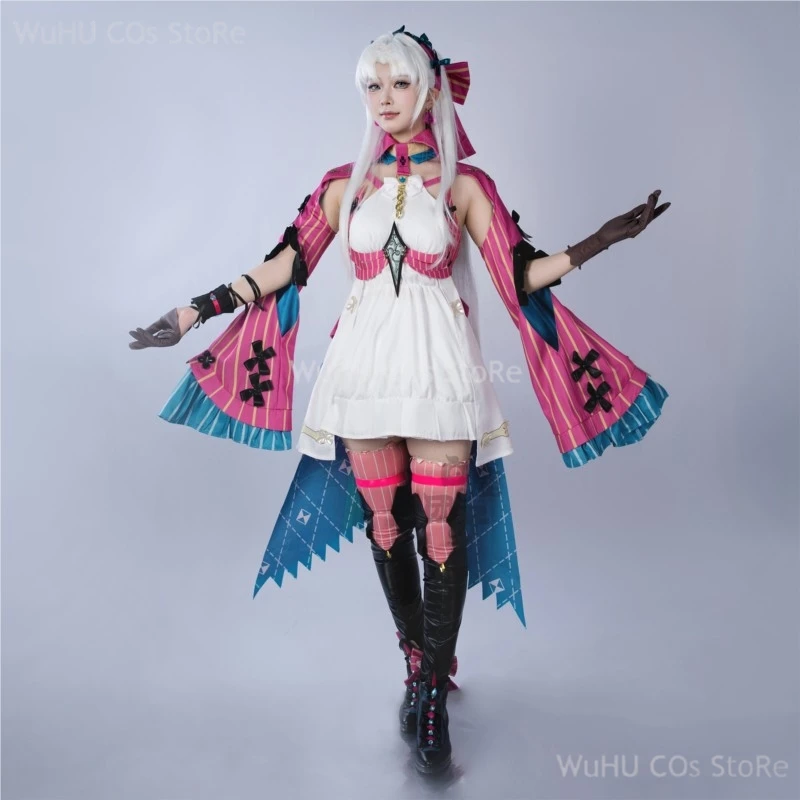 Game Wuthering Waves Cosplay Carlotta Cosplay Kostuum Jurk Pruik Vrouwen Halloween Rollenspel Pak