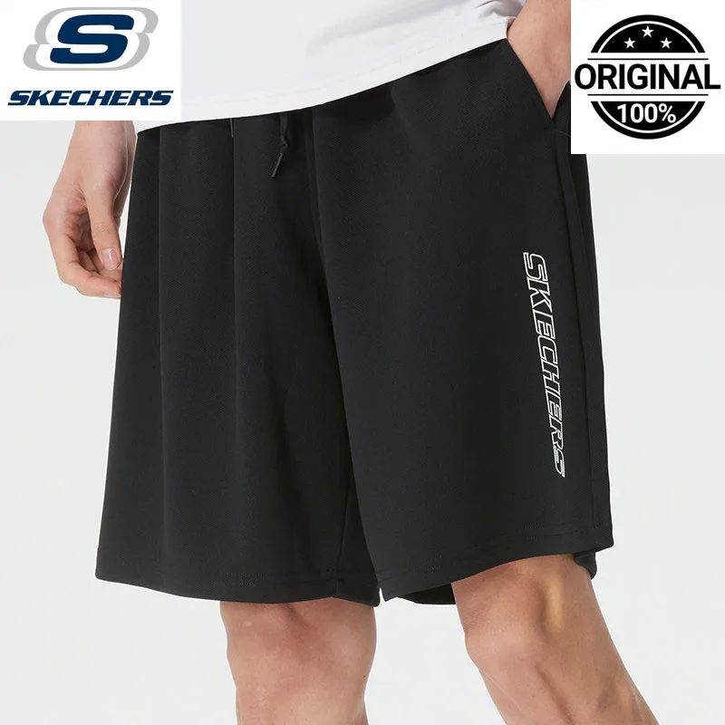 

Мужские черные спортивные шорты Skechers, дышащие повседневные спортивные шорты для бега и тренажерного зала P226M207-03K8
