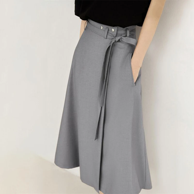 Professional  Women's high waist A-line skirt Medium length front split skirt  vintage STRAIGHT Casual  Knee-Length women skirt