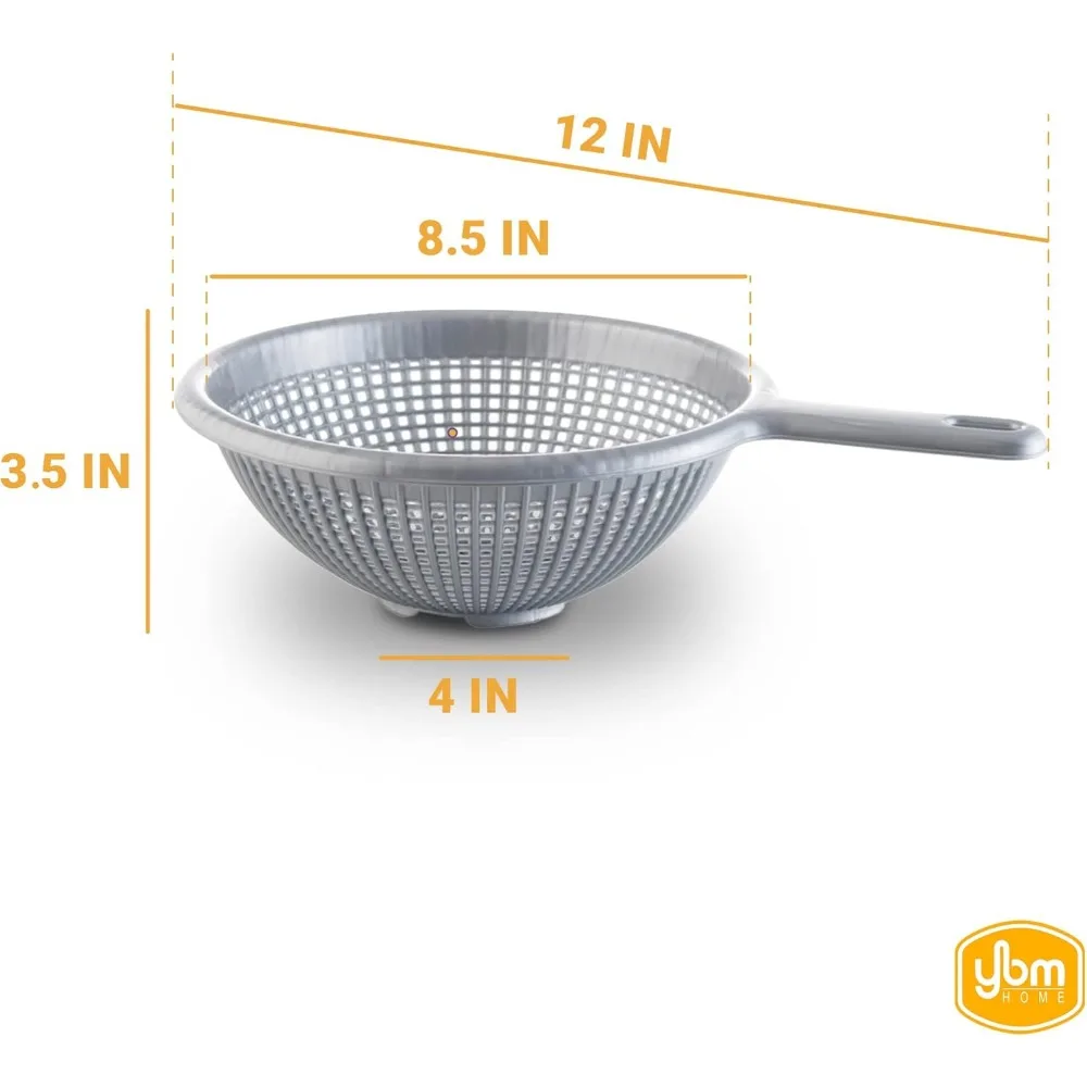 YBM Home Coador de plástico profundo de 8,5 polegadas com alça longa – feito de plástico sem BPA seguro para alimentos – Durável e máquina de lavar louça