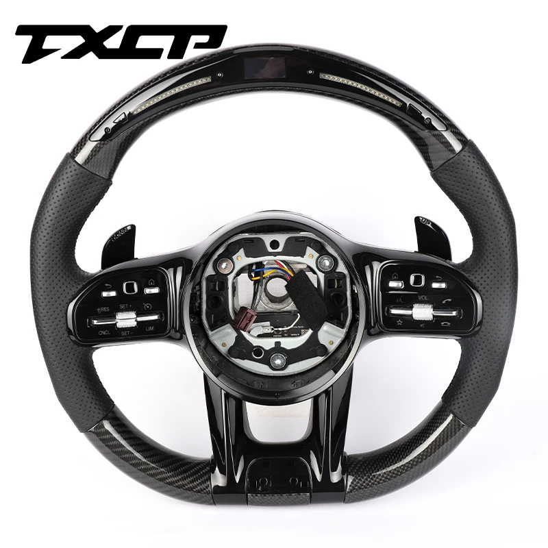 

Fit for Mercedes Benz A E S C G Class W205 W204 W212 W211 W213 E300 W218 Old Model New Model LED Carbon Fiber Steering Wheel