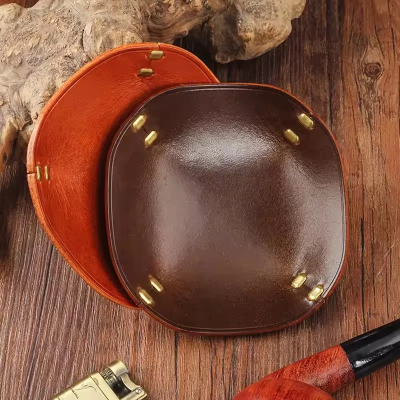 

Genuine Leather Medium Smoke Tray Sturdy Organizer Home Travel Smokers Vintage Stylish