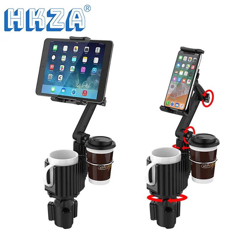 Cup Tablet Stand 360 Adjustable Phones Holder Drink Bottle iPad Bracket Car 270 Tilt Bar Triangular Base Ram Mount for iPad 12.9