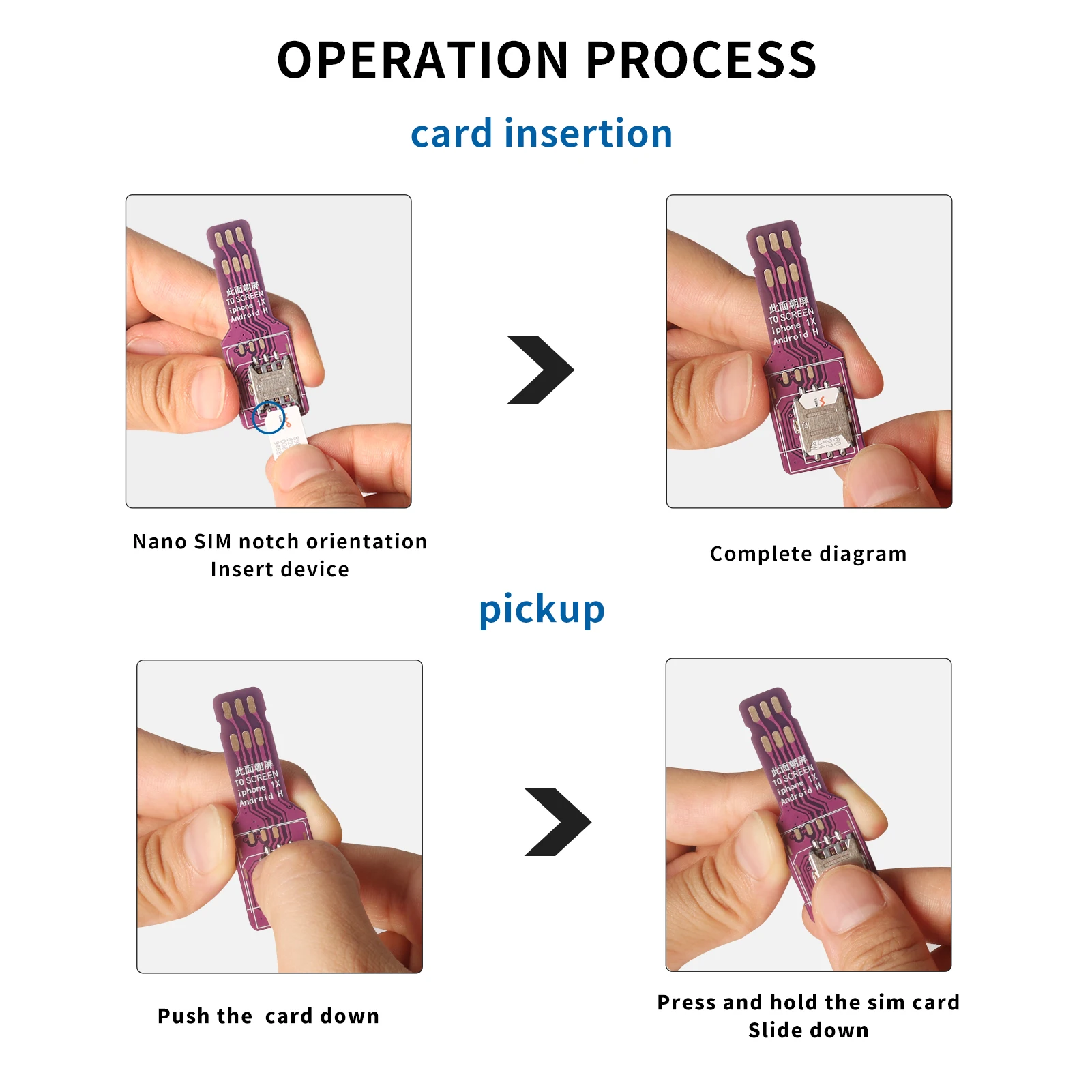 아이폰 SIM 카드용 외장 카드 슬롯 어댑터, 고속 카드 체인저, SIM 카드 리더기, 무료 재부팅, 나노 거치대, 4in 1