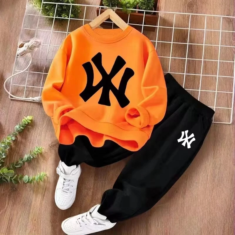 Autumn Baby Boy Clothes Fashion Printed T-shirts and Pants 2 Pieces Set Children Girls Casual Top Bottom Outfits Tracksuits