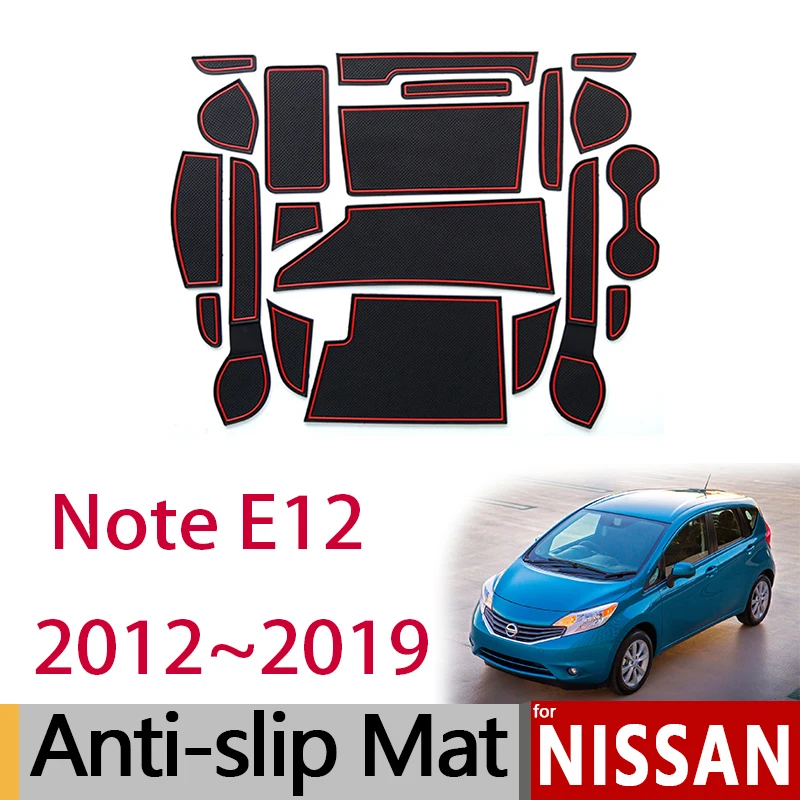 Anti-Slip Mat for Phone Gate Slot Mats for Nissan Note E12 2012~2019 Accessories Stickers Versa 2013 2014 2015 2016 2017 2018