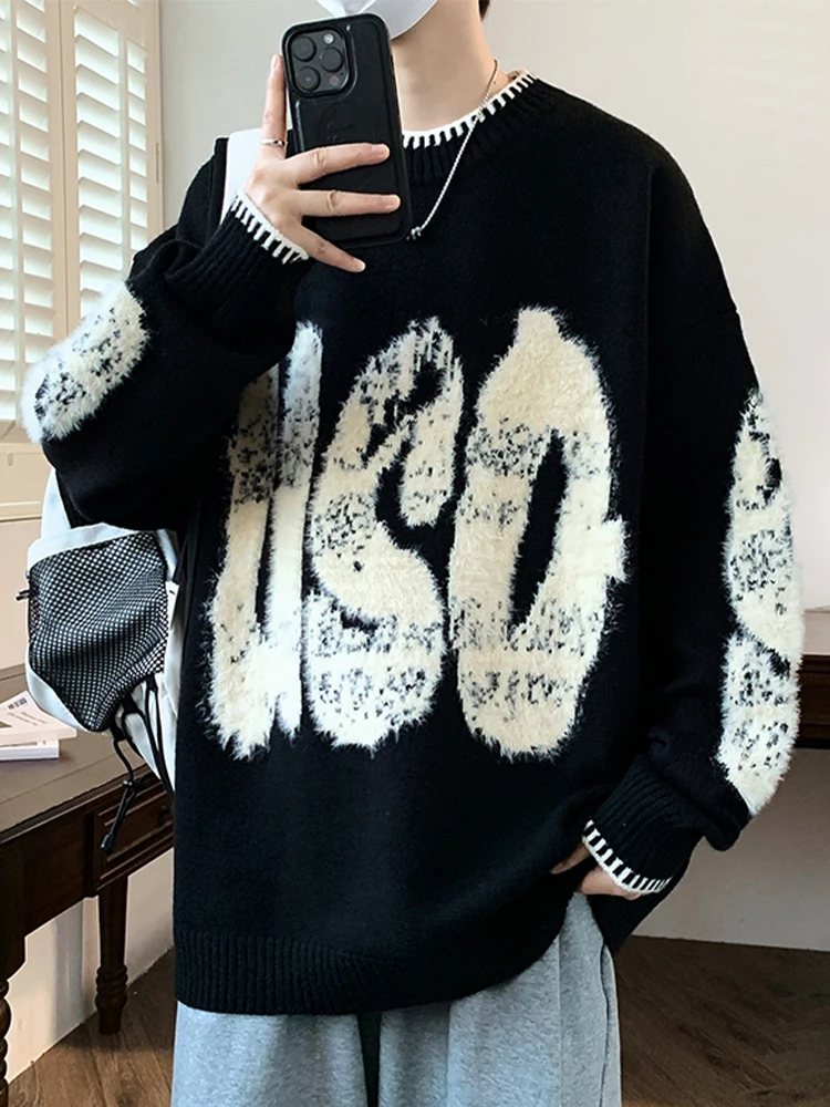 

Осень-зима Thiened вязаный свитер для мужчин молодежный Vitali Sle повседневная одежда теплый длинный све круглый топ