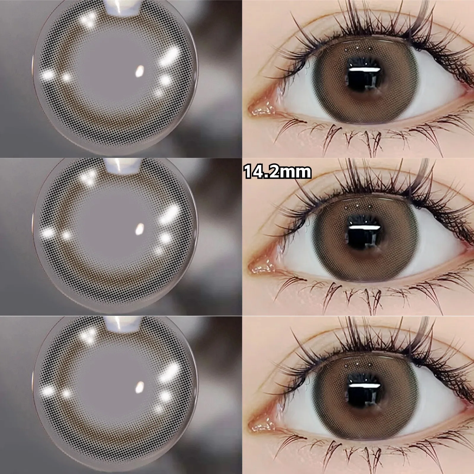 VisualClick 2pcs/Pair Graduated Color Contact Lenses Myopia Prescription Yearly Color Lenses black Natural Dioptric Eye Grade