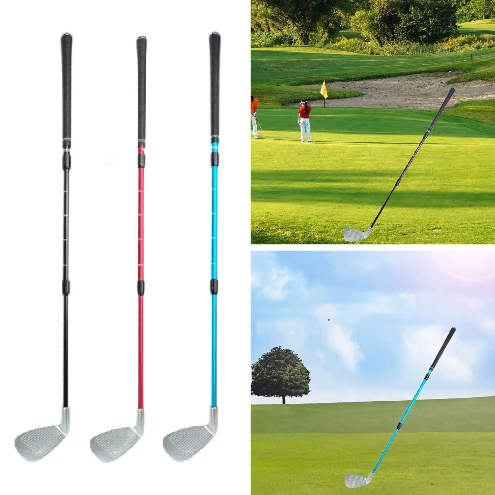 

Golf Wedge Retractable Practice Non Slip with Scale Sports Golf Chipper Club
