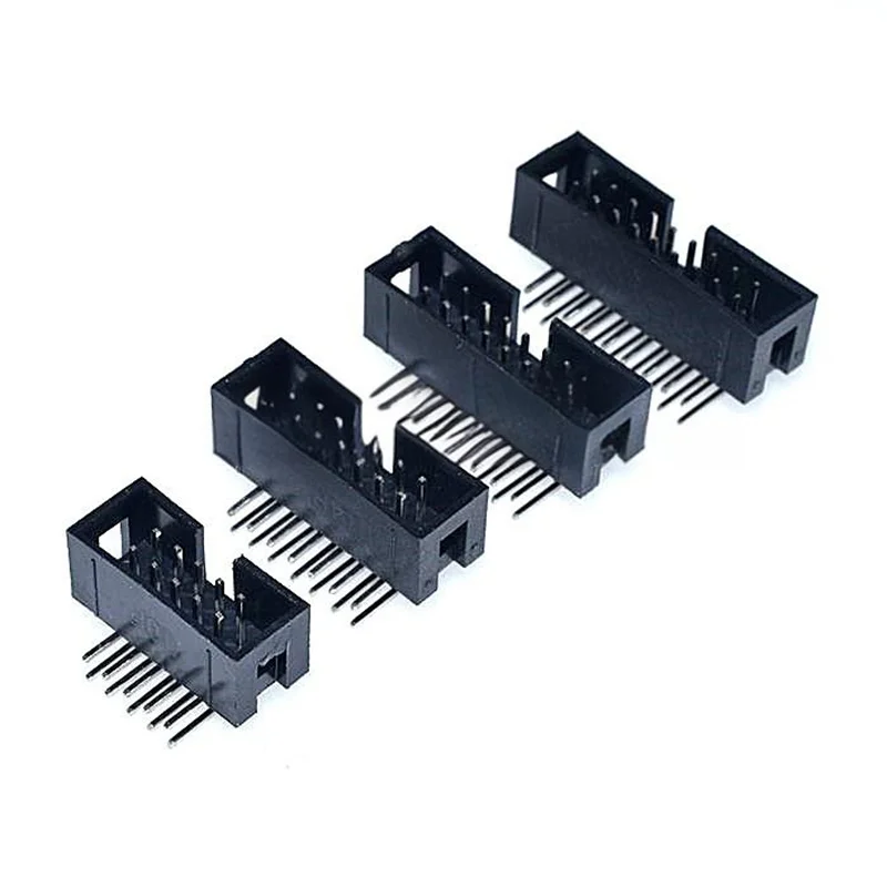 10PCS DC3 Simple Header Socket 2.54MM Pitch Straight Pins Bent Pins 6/8/10/14/16/20/26/30-40/50P
