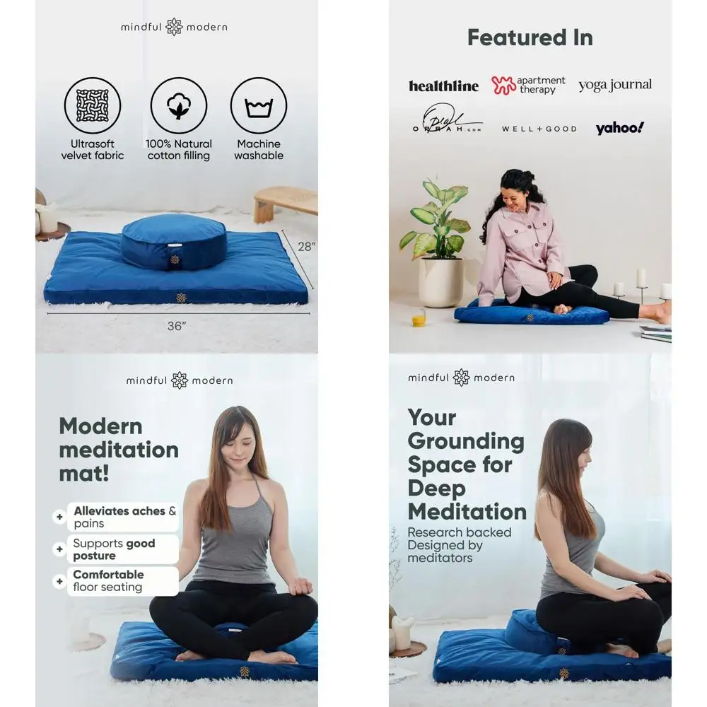 

Cotton-Filled Zabuton Meditation Mat for Comfortable Sitting and Kneeling Support