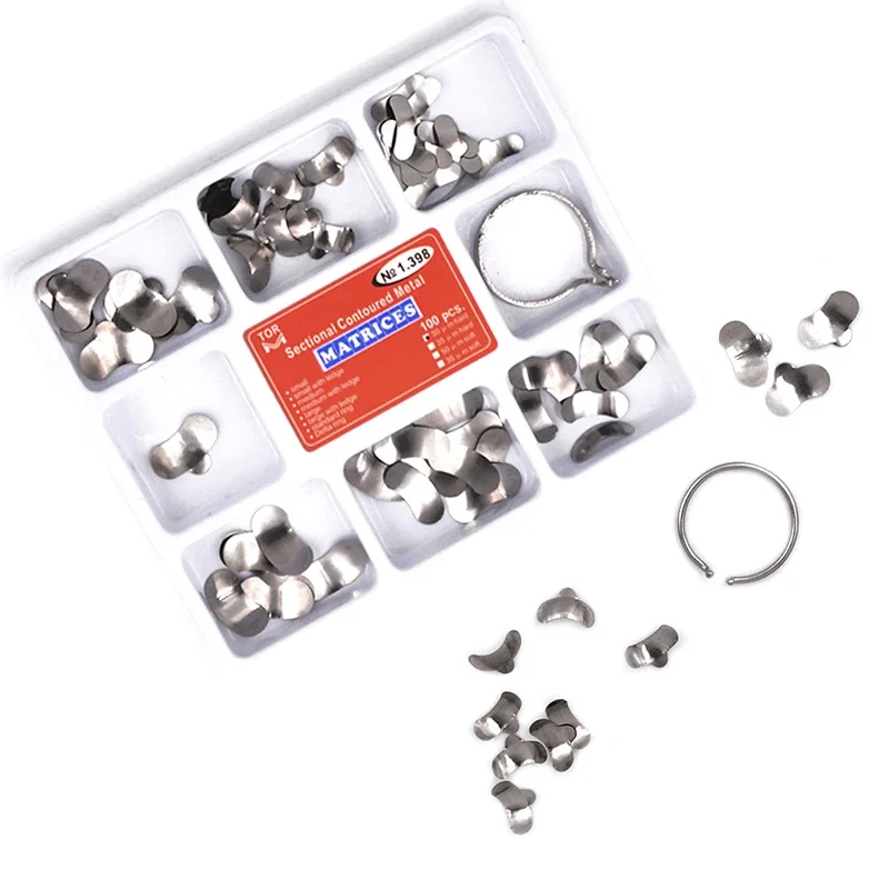 Dental Sectional Matrix Band Kit with Nitinol Rings and Stainless Steel Contoured Matrices for Tight Contacts view 6