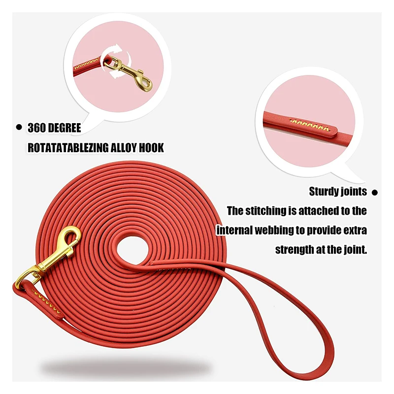3M 6M 9M Dog Leash Long PVC Pet Leashes Easy To Clean Rope Waterproof Training Leash For Large Medium Small Dogs