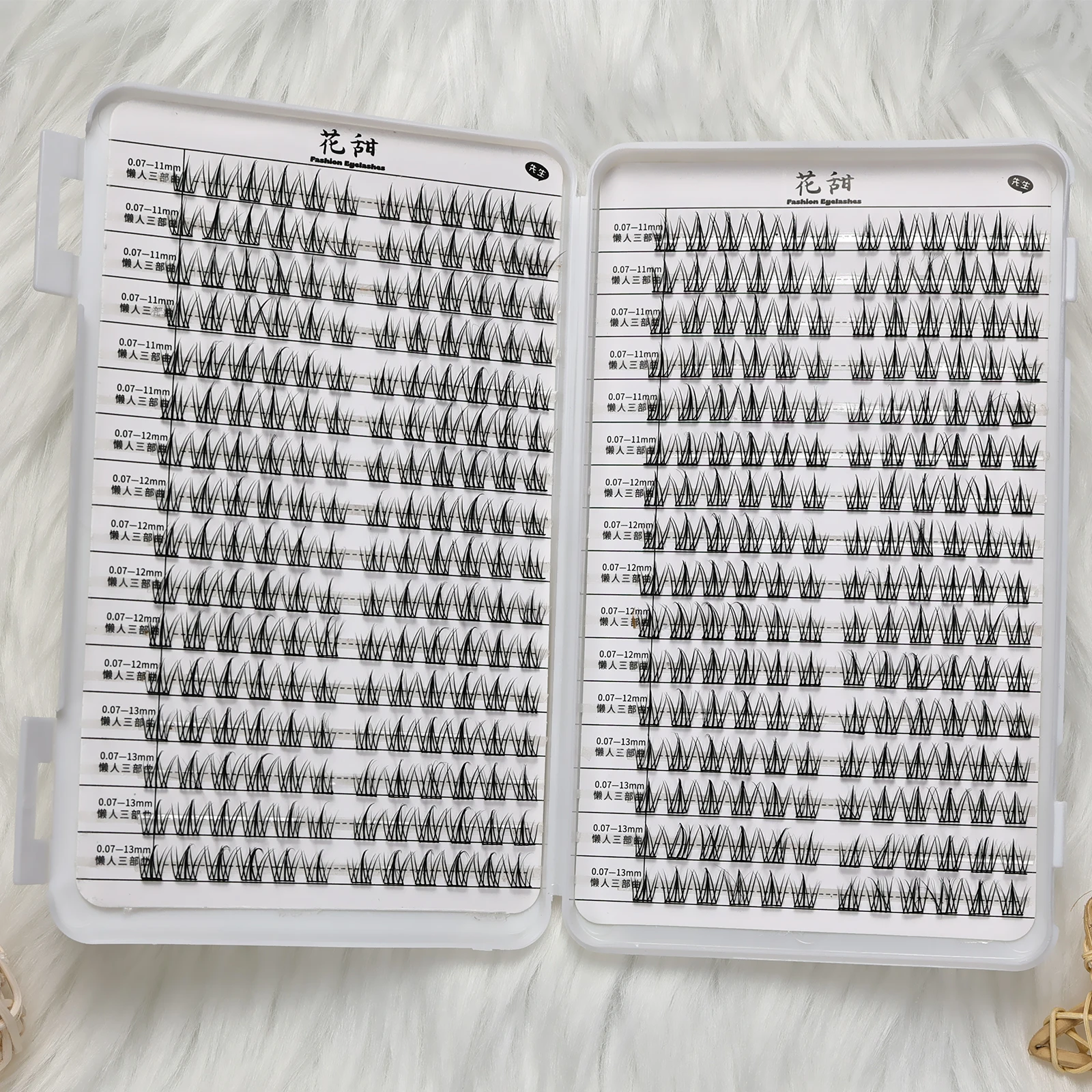 DIY 32 Reihen Wimpern Cluster Wimpern Buch Falsche Wimpern Verlängerung Fischschwanz Falsche Wimpern, 3-Stufen-Wimpern, Wimpern-Set im Sonnenblumen-Stil – Detail 11