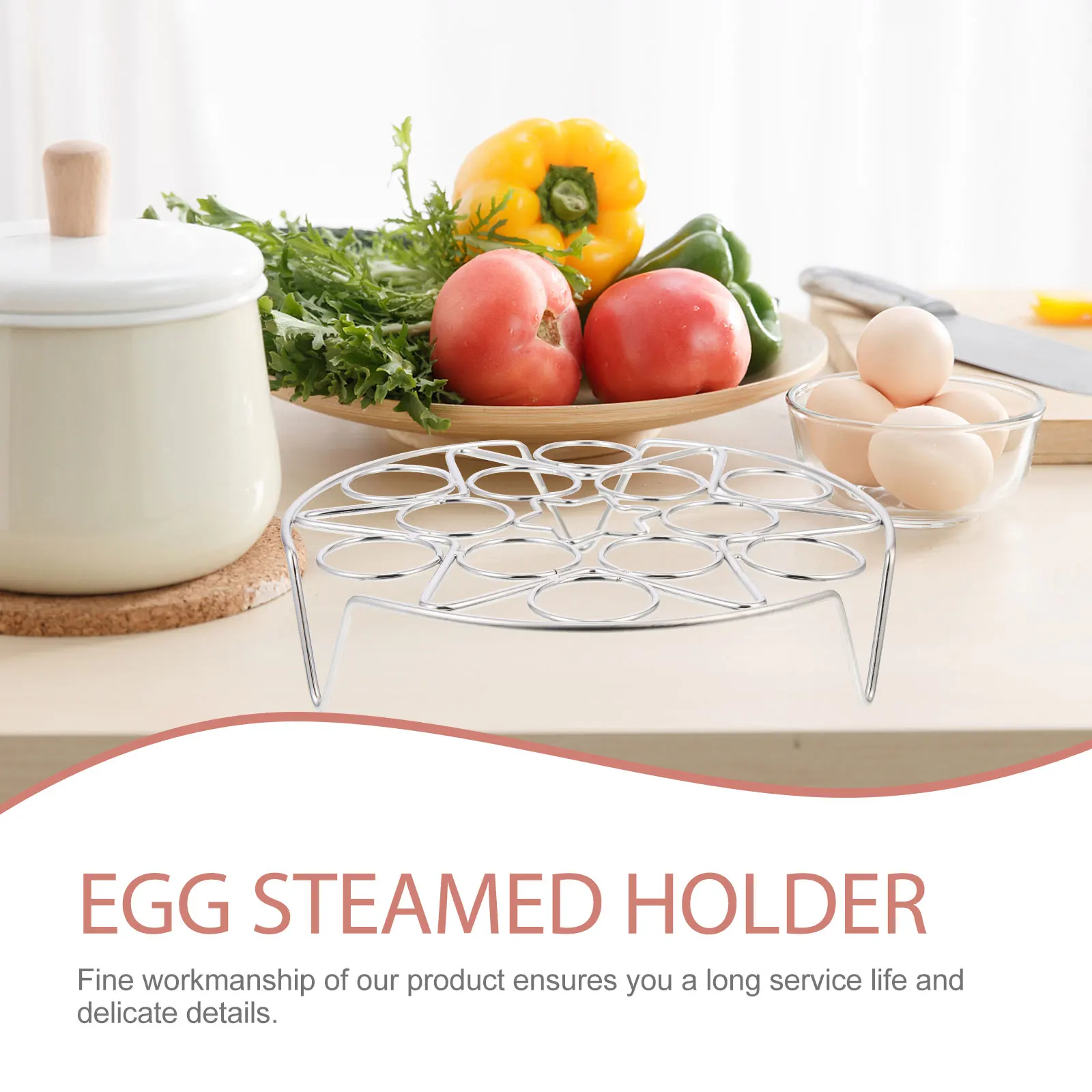 

2 Pcs Stainless Steel Egg Steamer Rack 12 6 Holes Multi Function Kitchen Cooking Accessories Egg Tray Holder Practical Design