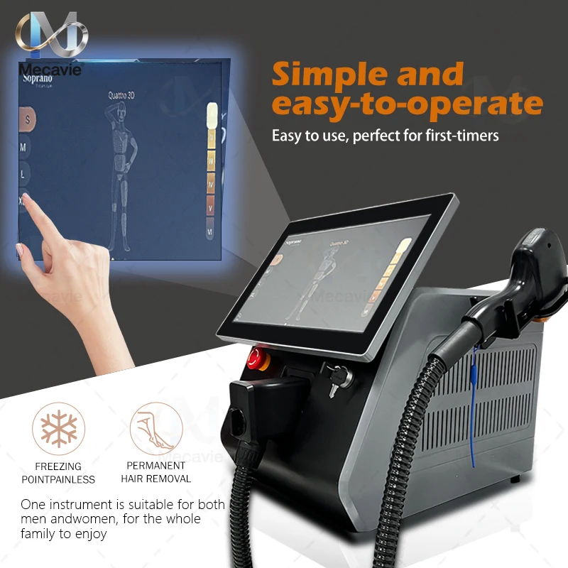 New Laser Epilator 4 Wavelengths Ice Titanium Permanent Hair Removal Diode Laser remove hair Machine For Beauty Center