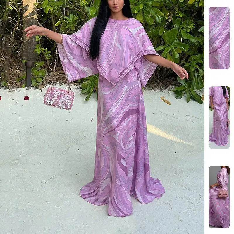 

Spring 2026 Women's Loose Printed Asymmetrical Holiday Casual Set Fashionable Three-piece Suit Commute Style All-season Wear