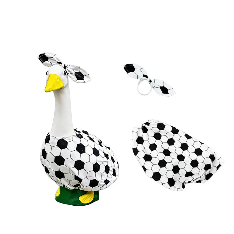 Football Porch Goose Outfit Football-themed Headscarf Clothing Costume 23inch Goose Statue Lawn Patio Yard Garden Party Decor