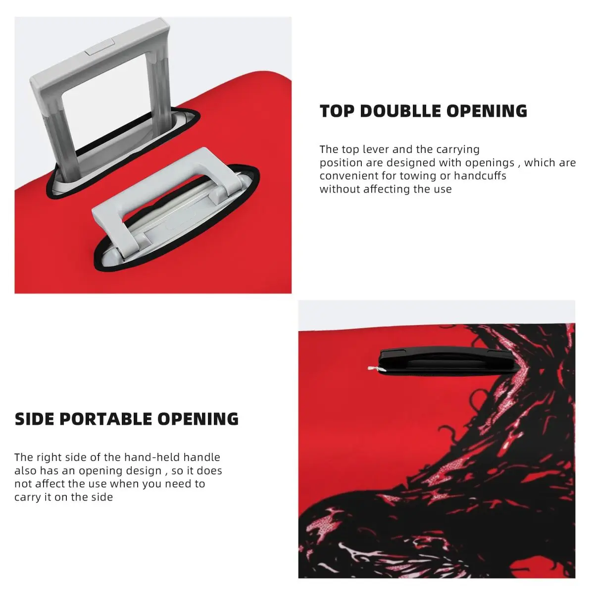 Capa de bagagem de filme Venom personalizada, capa protetora de mala engraçada, terno para 18-32 polegadas