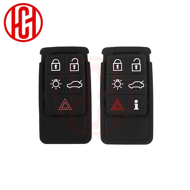 Key Shell/Silicone Smart Key Pad Remote Key Shell For Volvo S60 V60 S70 V70 XC60 XC40 XC70 Repair Rubber Pads Mat 5/6 Butto