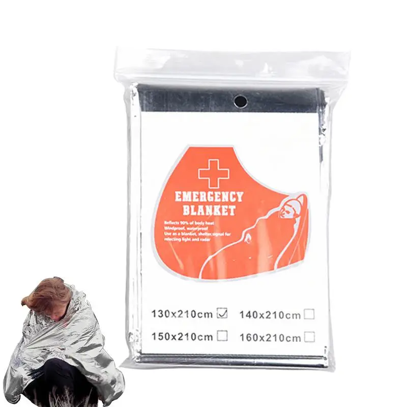 Foil Survival Blanket Reflective Thermal Blanket For Warmth Outdoor Sports Supplies For Camping Hiking Marathon Wilderness