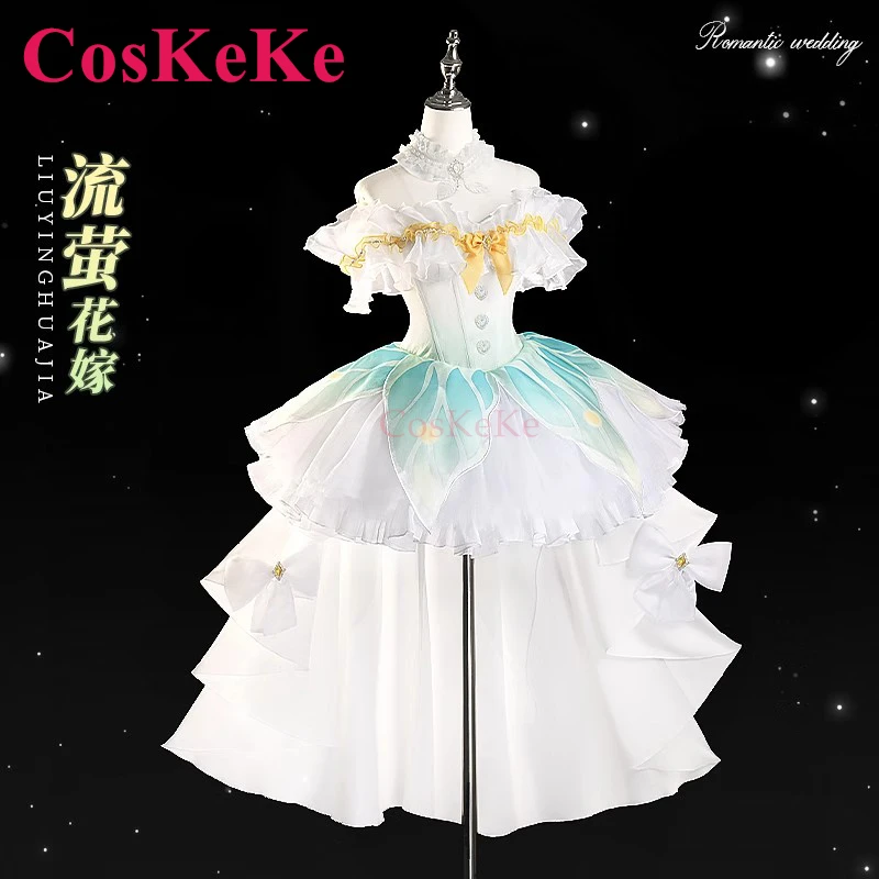 CosKeKe Firefly Cosplay Game Honkai: Star Rail Costume Sweet Elegant Bride Wedding Dress Activity Party Role Play Clothing S-XL