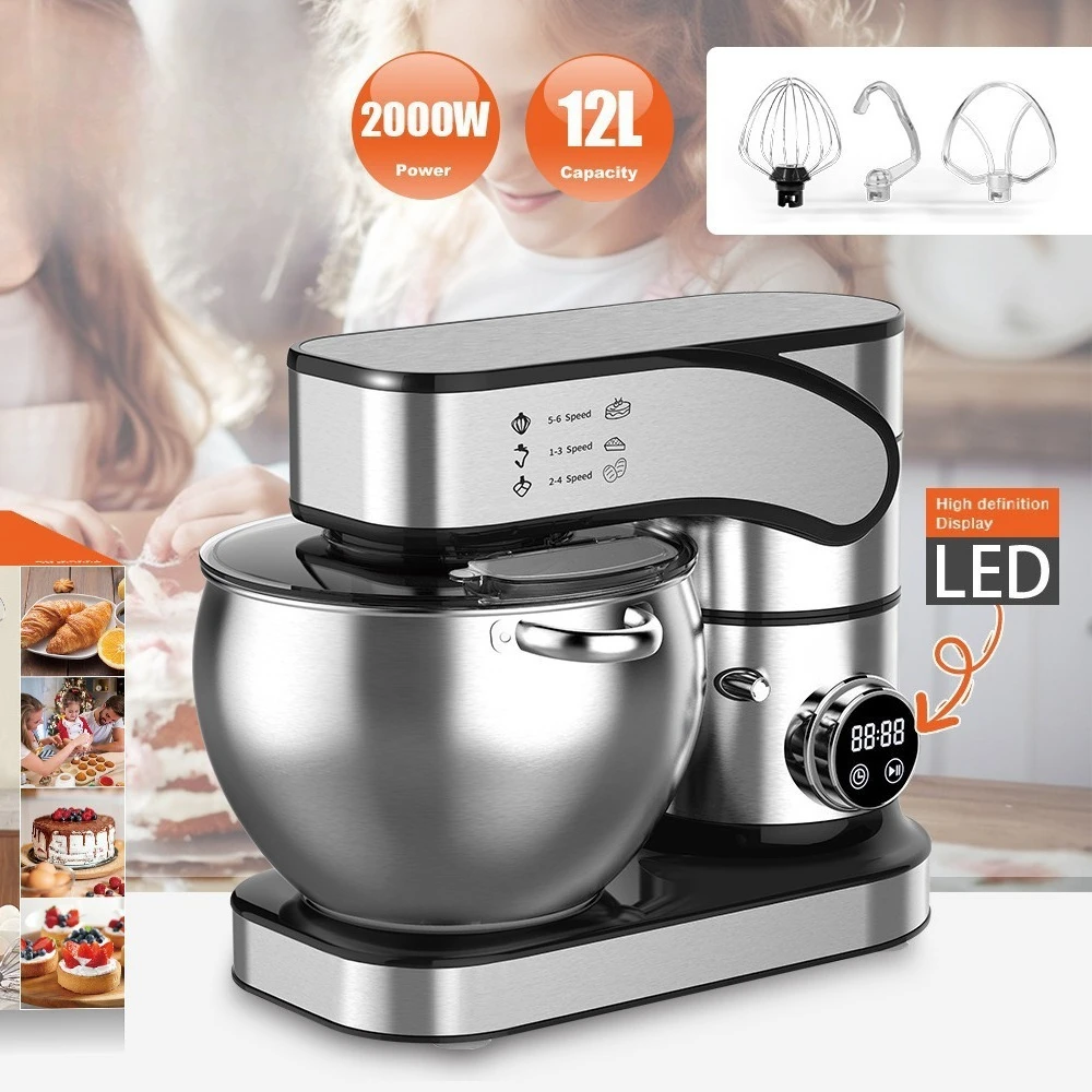 Limited Offer  05004 Dough Kneader Household 12L Chef Machine Automatic Egg and Noodle Mixer