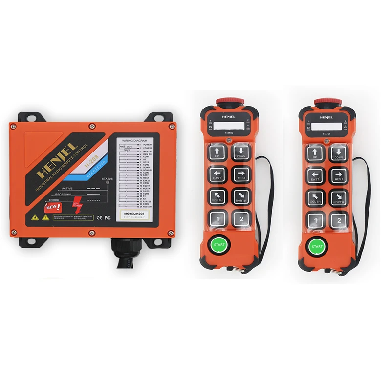 HENJEL H208 Industrial Crane Wireless Remote Control Double Speed Waterproof Hoist Overhead Bridge Crane Lift Control Switch