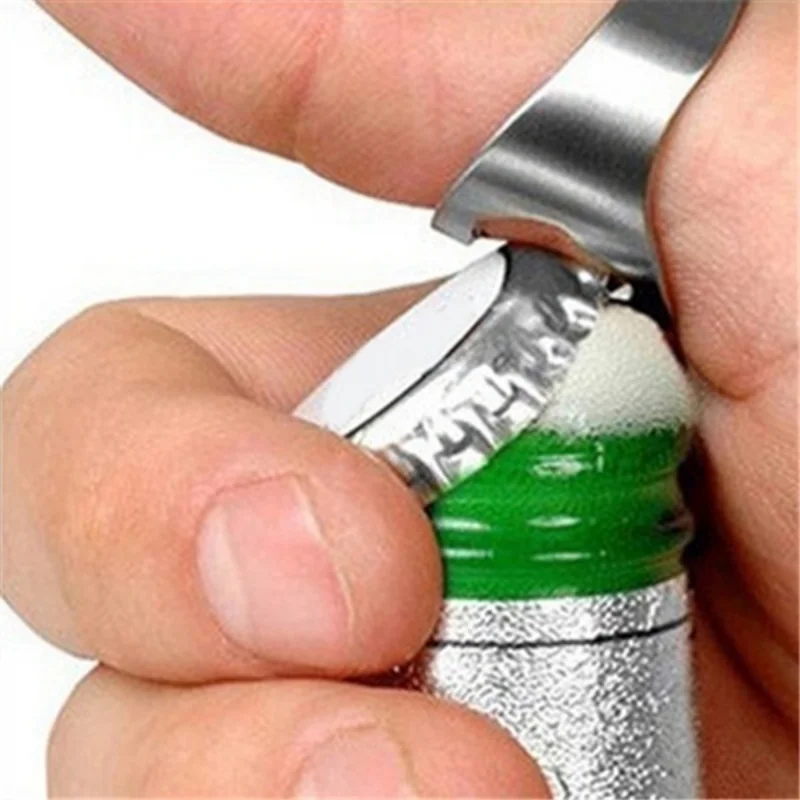 New 3 Pcs/set Stainless Steel Creative Versatile Cool Finger Ring Bottle Opener Bar Beer Tools(color Random) Kitchen Supplies
