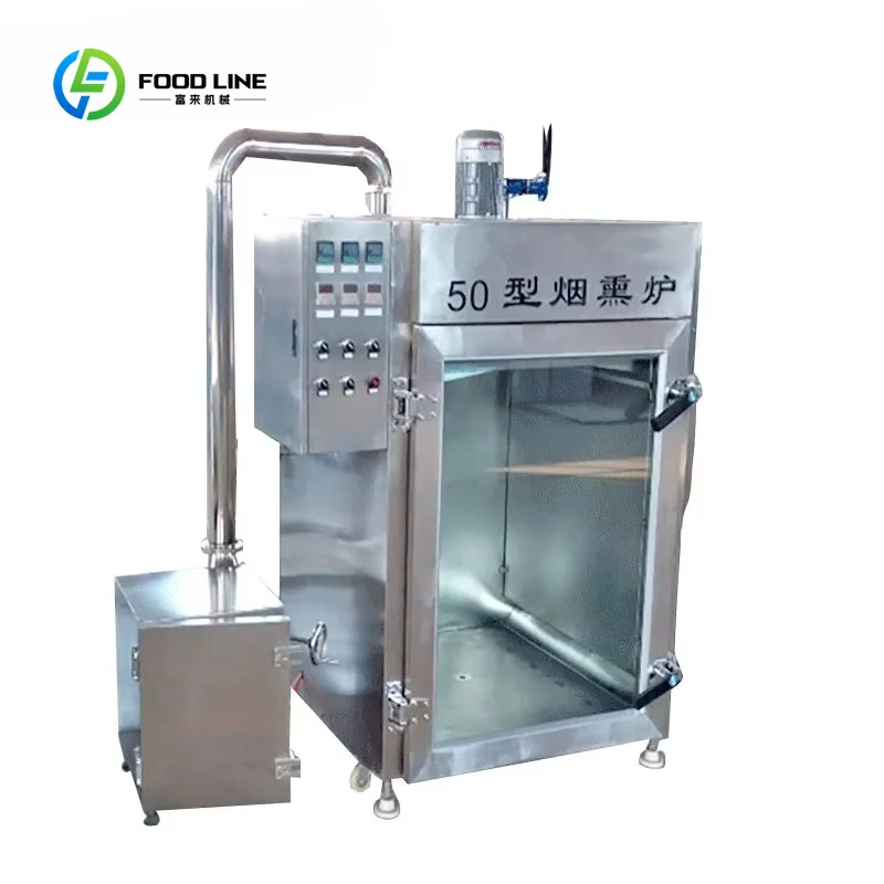 Customized Heavy Duty Commercial 1000 Model Stainless Steel Meat Smoker Oven with Wood Generator for Sausage Bacon