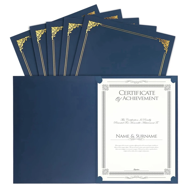 Certificate Holders Certificate Covers With Gold Foil Border Paper For Letter Size 8.5X11 Inch