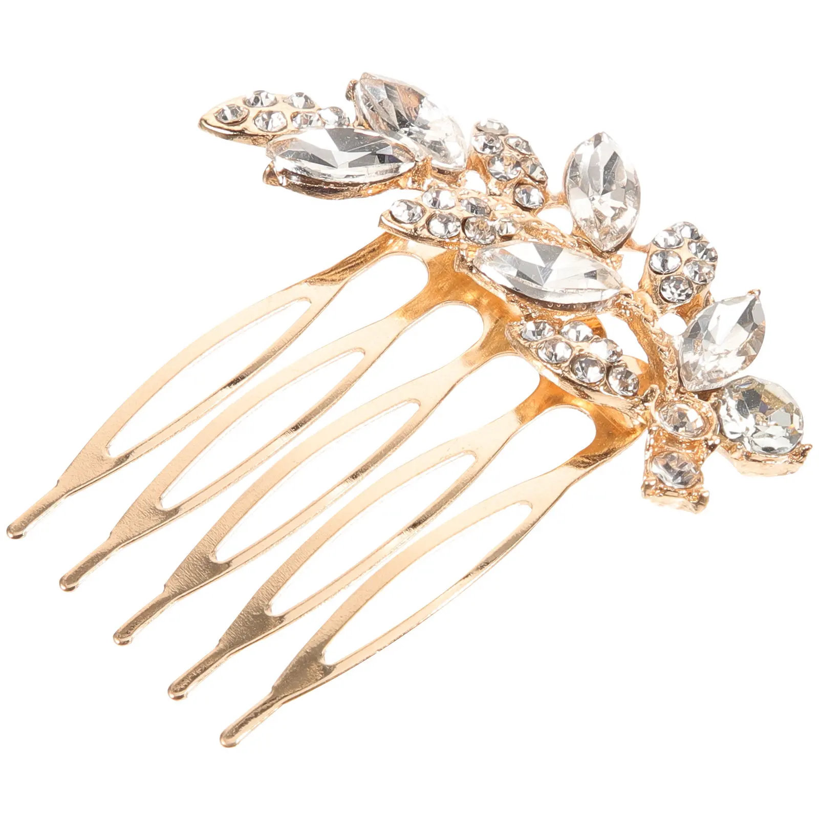Wedding Rhinestone Hair Comb Bridal Leaf Side Comb Decorative Hair Accessories for Women Bride Party Gift Photo Props