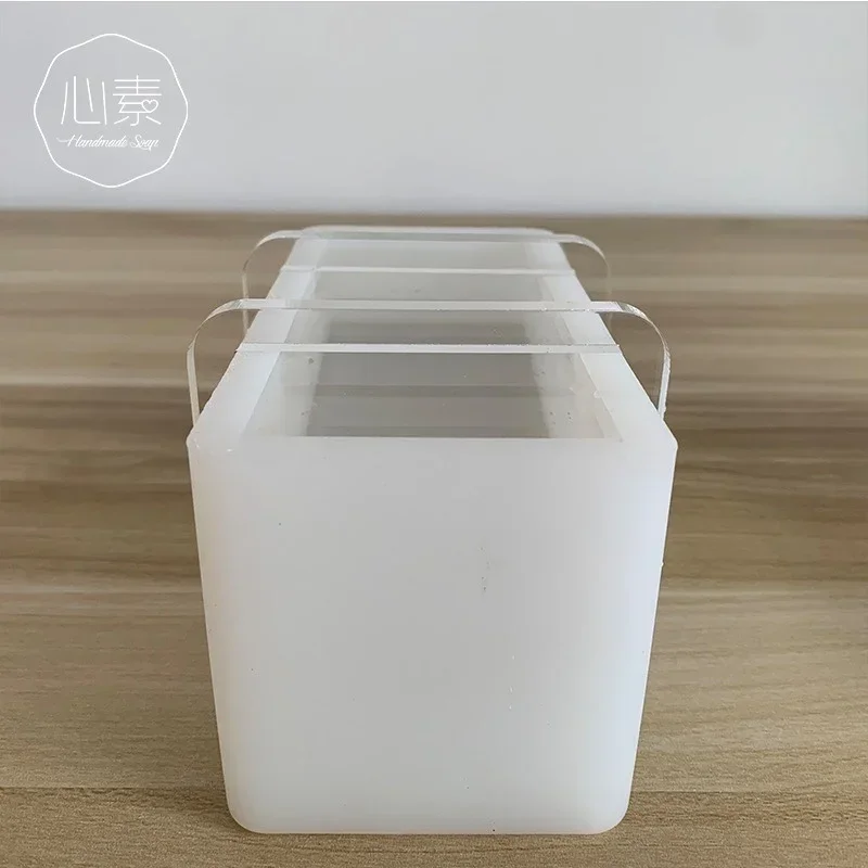 7cm Handmade Soap Loaf Mold Silicone Soap Mold with Acrylic Holder Soap Making Set DIY Shaping Tools 