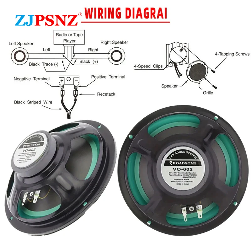 4/5/6.5 Inch Car Speakers Coaxial Subwoofer Automotive Bass Audio HiFi Music Full Range Frequency Car Stereo Speaker Universal