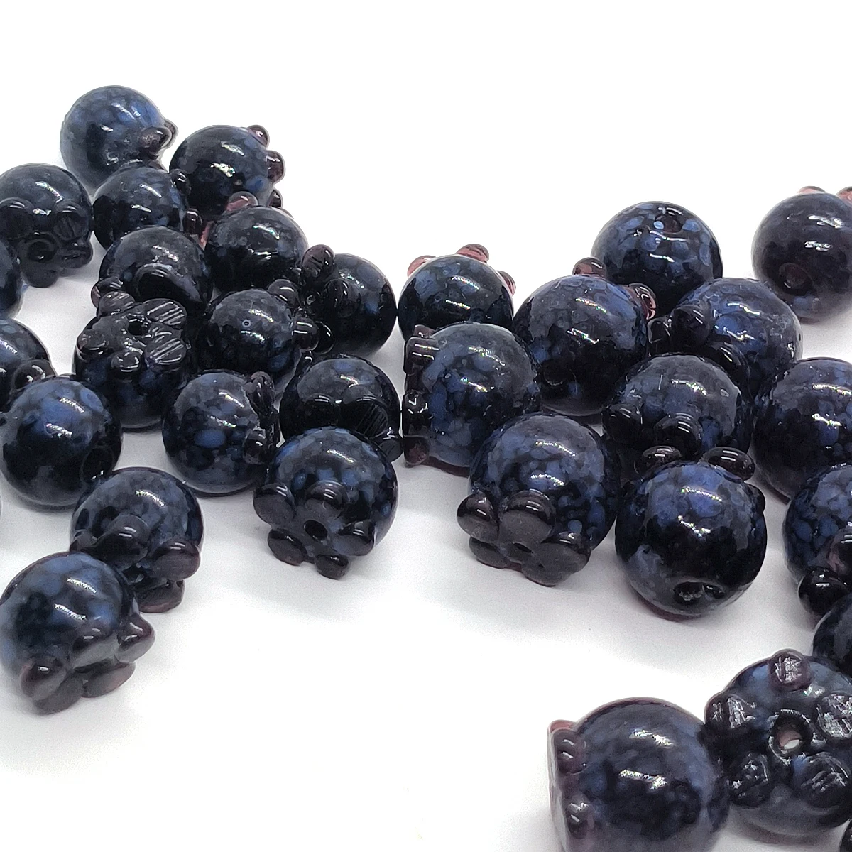 10/12mm 6/12 Uds. Cuentas de cristal de frutas con forma de arándano azul profundo hechas a mano para pulsera DIY llavero collar accesorios de regalos