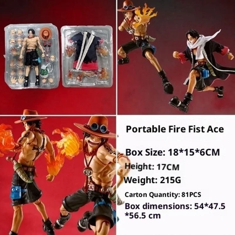 

Цельный огненный кулак Ace 2nd Division Commander Of The Whitebeard Pirates, фигурка, ручной настольный орнамент, модель игрушки в подарок