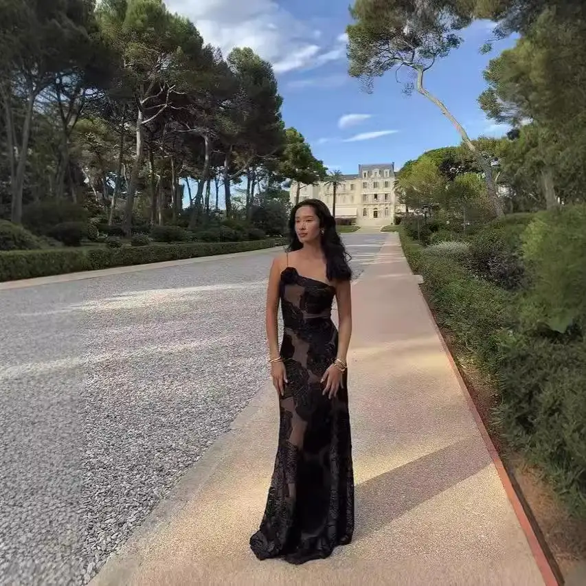 

Burnt Flower Susp Sexy Long Skirt with Slanted oulder Design Cotton No-Sve Umbrella Dr for Women Home And Outdoor