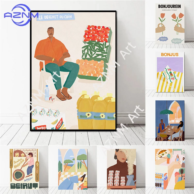 Lebanese Art Series Poster Printing Canvas Painting Living Room Kitchen Dining Room Wall Home Modern Room Decoration Frameless