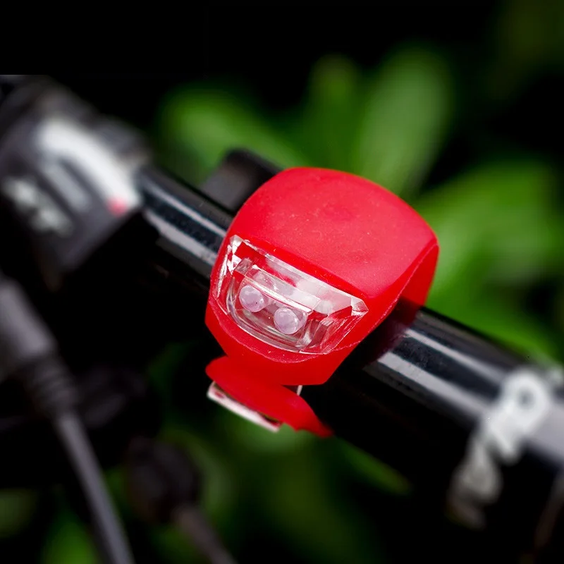 Bicycle Front Light Silicone LED Head Front Rear Wheel Bike Light Waterproof Cycling With Battery Bicycle Accessories Bike Lamp